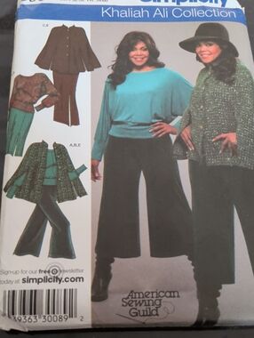 Simplicity Plus Sz 26W-32W Women's Sewing Pattern 3991. Jacket Top Shirt Gaucho